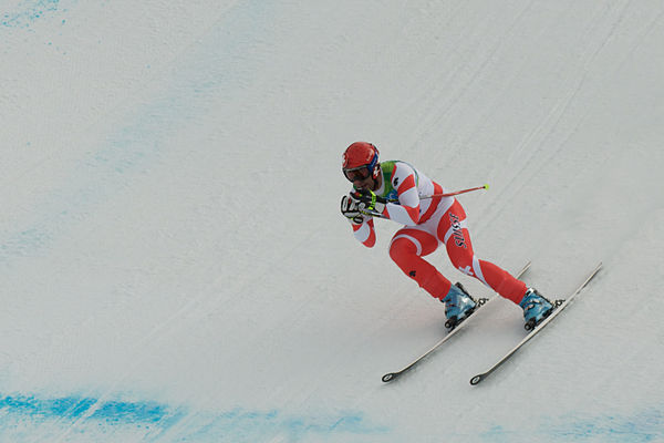 Didier Défago on his winning run in the men's downhill.