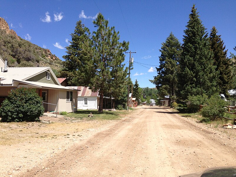 File:2013-06-28 12 35 00 View north along Charleston-Jarbidge Road (Elko County Route 748) in Jarbidge, Elko County, Nevada.jpg