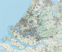 A topographic map of South Holland as of 2013
