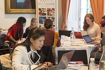 Participants at one of the editathons at the Royal Society in 2013