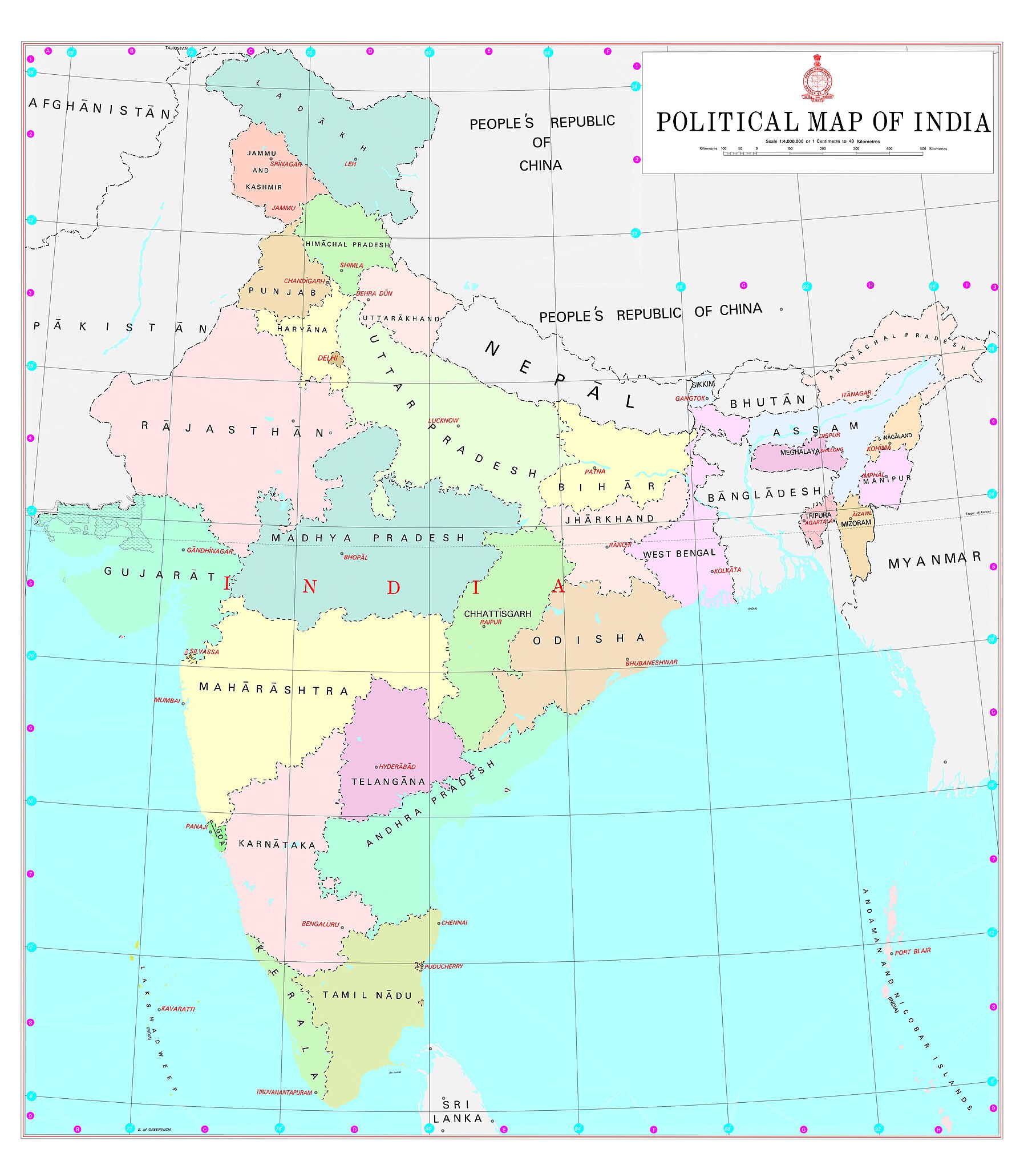 Mark the following in the outline map of India Write the names and give  the index Indira Point River Ganga Chhota Nagpur Plateau Mawsynram High  Population Zone Andaman and Nicobar Islands 