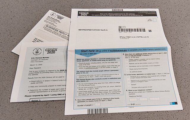 Copies of the 2020 census questionnaire