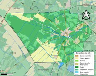 Kolorowa mapa przedstawiająca użytkowanie gruntów.