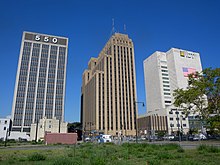 550 Broad, NJ Bell, Mutual Benefit looking west from Passaic River 550 Broad, NJB, IDT east jeh.jpg