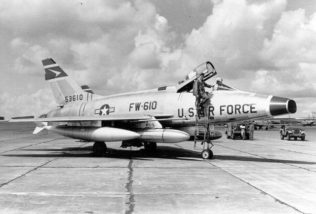 North American F-100D-25-NA 55-3610 at Clark AB, 1959