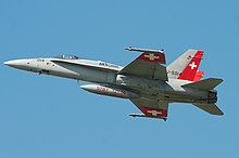F/A-18C J-5014 flew in a painting that corresponded to that of the Swiss aircraft of the Second World War AIR14 (15120261617).jpg