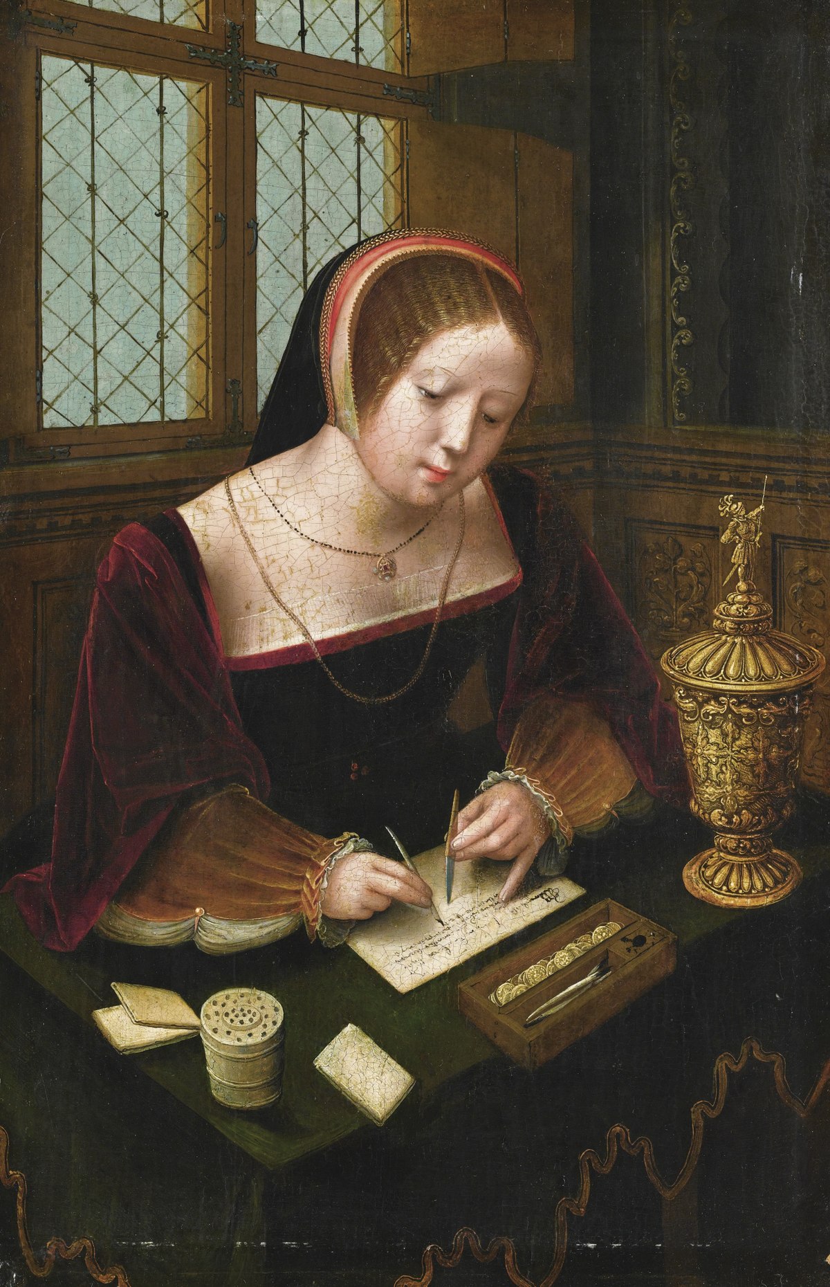 File A Lady Writing At A Desk Jpg Wikimedia Commons