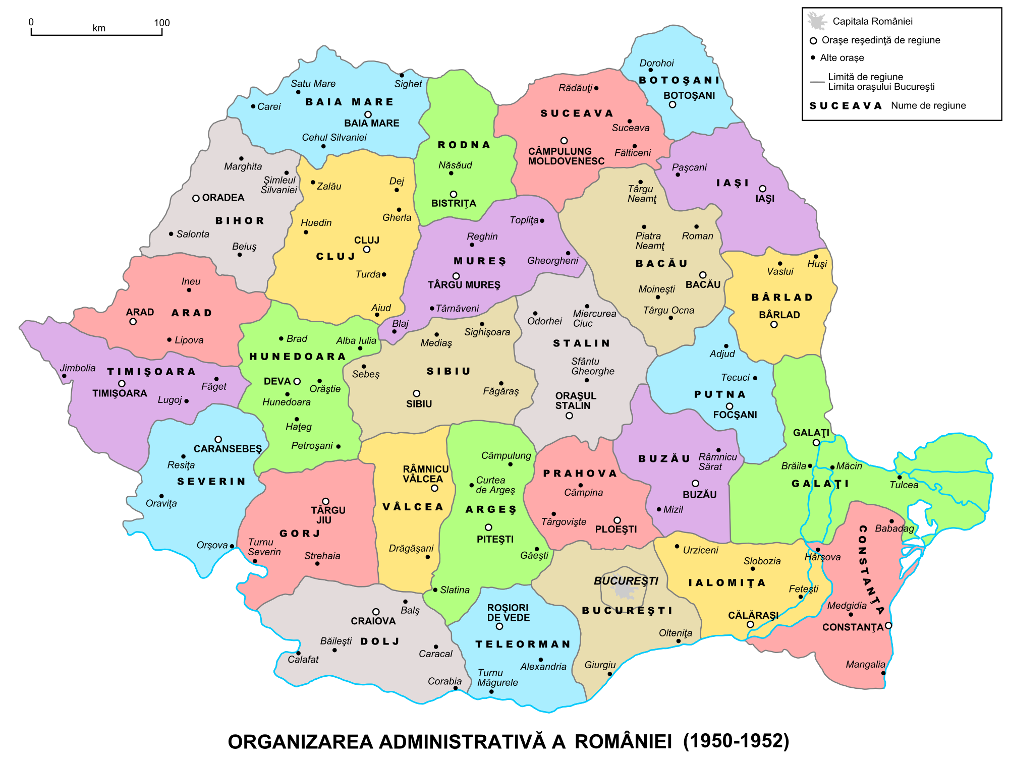 harta teritorial administrativa a romaniei Regiunile Republicii Populare Române   Wikipedia