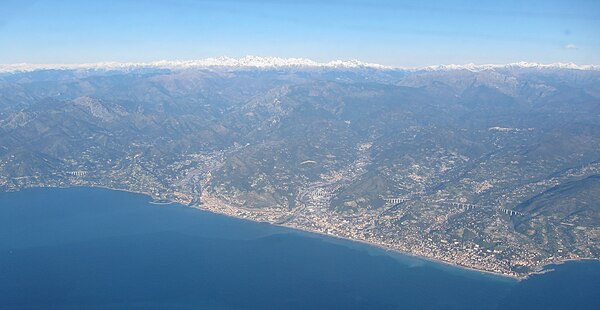 Bordighera and its neighbor city Ventimiglia