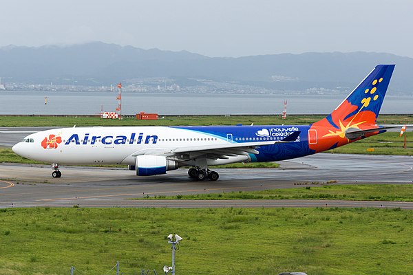 A former Aircalin Airbus A330-200 at Kansai International Airport in Osaka.