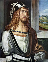 1498 English: Self-Portrait (Dürer, Madrid) Русский: Дюрер. Автопортрет (Прадо)