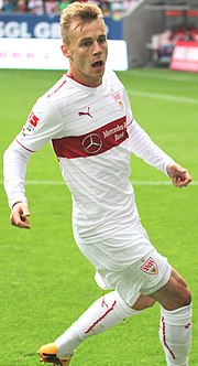 Maxim playing for VfB Stuttgart in a match against FC Augsburg, on 28 August 2013