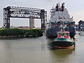 * Nomination The Algoma Buffalo being assisted by tug Ohio in Cleveland this morning. --GuavaTrain 17:13, 25 June 2021 (UTC) * Decline  Oppose Poor composition (almost no space on the sides), details, sorry. --Nefronus 21:07, 30 June 2021 (UTC)