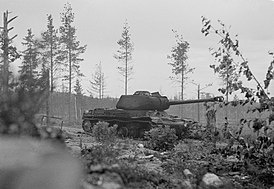 Radziecki czołg w Tammisuo w czerwcu 1944 r.