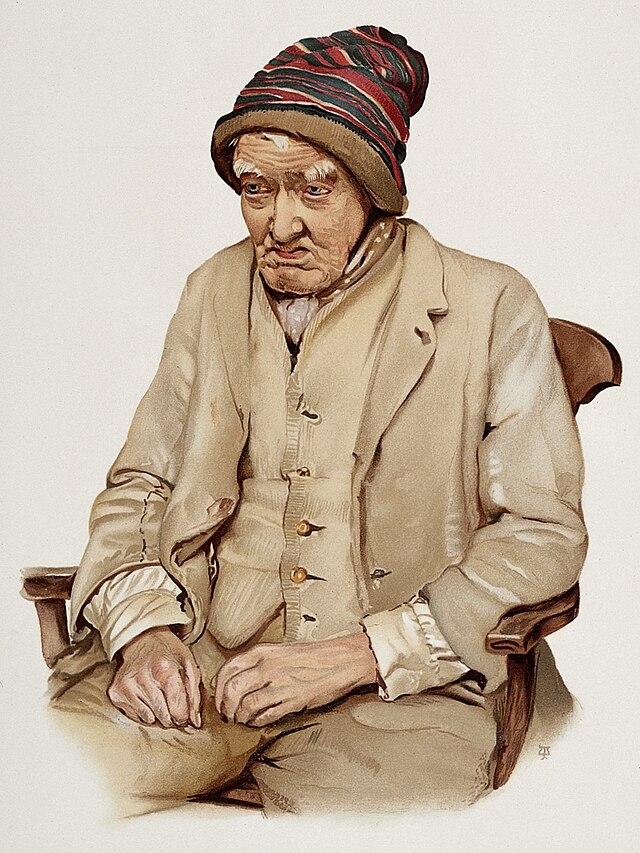 Description de l'image An old man diagnosed as suffering from senile dementia. Colo Wellcome L0026689.jpg.