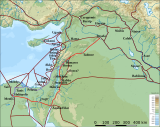 Antiguas rutas levantinas, c. 1300 a.C.