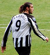 Carroll playing for Newcastle United in 2010