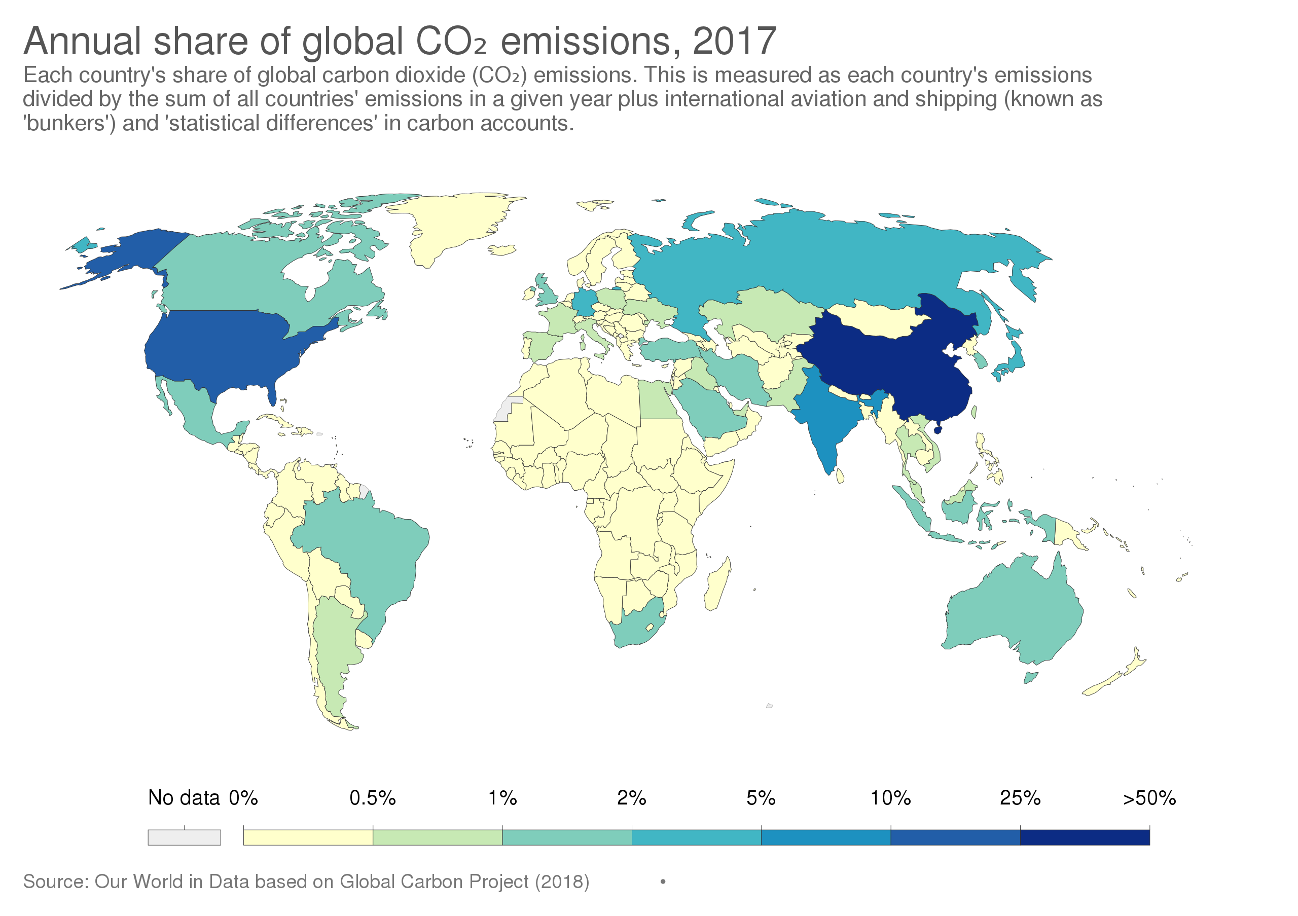 Each Country's Share of CO2 Emissions