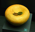 إناء روماني فخاري للتوفير المال (2nd/3rd الميلادي). هذا الحصالة نقود قديم شكل تظهر في متحف الآثاري في مجموعة متنوعة من الأشكال التحفية.[6]