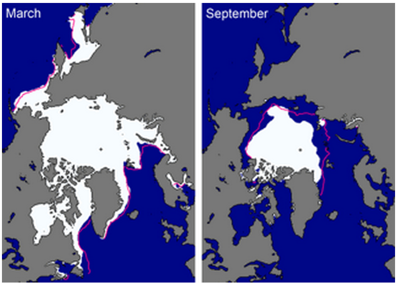 File:Arctic sea ice extent in 2013 - maximum and minimum ice extents.png