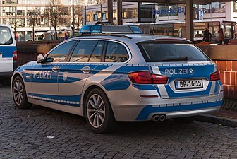 Cruiser of the Federal Police in Hamburg, Germany
