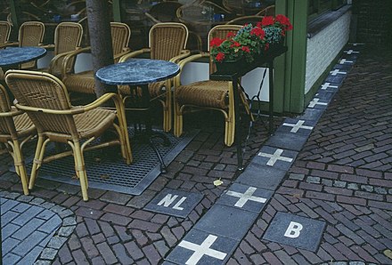 A café on the border between the Netherlands and Belgium.