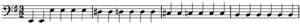 Passus duriusculus in the ground bass Bach's Crucifixus B Minor Mass ground bass.png