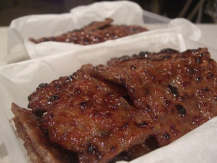 Chinese bakkwa (sweet meat jerky) made from pork