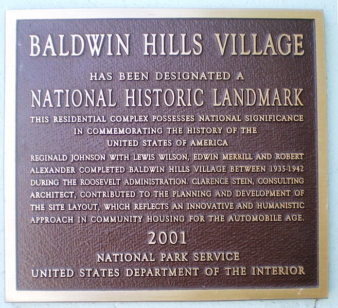 File:Baldwin Hills Village, Landmark Plaque.jpg