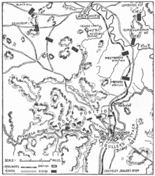 Buller's attempt to cross the Tugela River Battle of Colenso Map.png