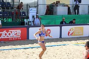 Deutsch: Beachhandball Europameisterschaften 2019 (Beach handball Euro); Tag 2: 3. Juli 2019 – Frauen, Vorrunde Gruppe C, Spanien-Griechenland 2:1 (12:20, 18:16; 8:2) English: Beach handball Euro; Day 2: 3 July 2019 – Women Preliminary Round Group C – Spain-Greece 2:1 (12:20, 18:16; 8:2)