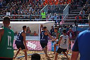 Deutsch: Beachhandball bei den Olympischen Jugendspielen 2018; Tag 7, 13. Oktober 2018; Jungen, Halbfinale – Argentinien-Portugal 1:2 English: Beach handball at the 2018 Summer Youth Olympics at 13 October 2018 – Boys Semifinal – Argentina-Portugal 1:2