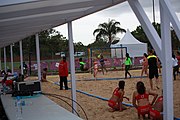 Deutsch: Beachhandball bei den Olympischen Jugendspielen 2018; Tag 5, 10. November 2018; Mädchen, Platzierungsrunde - Mauritius-Venezuela 0:2 English: Beach handball at the 2018 Summer Youth Olympics at 11 October 2018 – Girls Consolation Round – Mauritius-Venezuela 0:2
