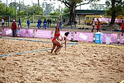 Deutsch: Beachhandball bei den Olympischen Jugendspielen 2018; Tag 6, 11. Oktober 2018; Mädchen, Platzierungssspiel Ränge 11-12 – Amerikanisch Samoa-Mauritius 2:1 English: Beach handball at the 2018 Summer Youth Olympics at 11 October 2018 – Girls Placement Match 11-12 – American Samoa-Mauritius 2:1