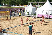 Deutsch: Beachhandball bei den Olympischen Jugendspielen 2018; Tag 3, 9. Oktober 2018; Mädchen, Vorrunde, Gruppe A - Kroatien-Ungarn 0:2 English: Beach handball at the 2018 Summer Youth Olympics at 9 October 2018 – Girls Preliminary Round Group A‎ – Croatia-Hungary 0:2