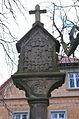 This is a picture of the Bavarian Baudenkmal (cultural heritage monument) with the ID D-6-78-150-73 (Wikidata) Bildstock, Bartholomäusplatz, Oberspiesheim, Gemeinde Kolizheim, Unterfranken, Deutschland