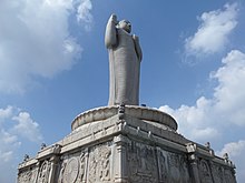 The Buddha Statue of Hyderabad at Hussain Sagar lake was constructed in the 1980s. Blessing hand,buddha,lumbini park,hyderabad,A.P - panoramio.jpg