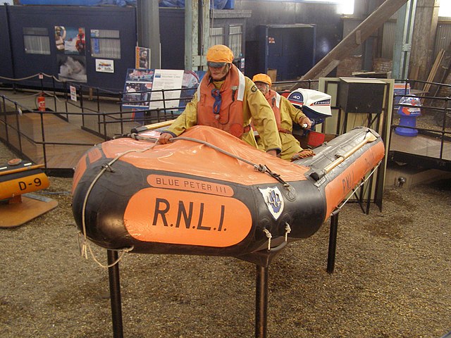 Blue Peter III, an RNLI D class lifeboat, one of 25 lifeboats funded by the programme, now part of the Royal National Lifeboat Collection on display a