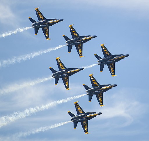 Blue Angels Flying in Delta Formation at Miramar