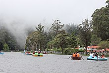 Boating in Kodaikanal Lake with Mist.