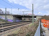 Lübeck, Brücke über die Vogelfluglinien im Rahmen der Einsiedelstraße