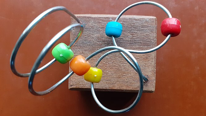 Wire toy with curves and spirals