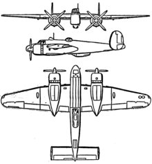 Bristol Buckingham 3-view drawing from Les Ailes February 1, 1947