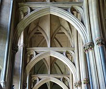 Vaulting of the nave aisle Bristol Cathedral vault of S aisle of nave.jpg