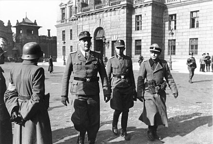 Otto Skorzeny (left), Adrian von Fölkersam (middle),  in Budapest, 16 October 1944.