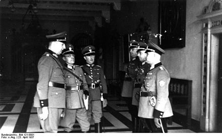 The Bremen Schutzpolizei is inspected by the chief of the Ordnungspolizei Kurt Daluege 1937.