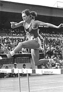 Vizeeuropameisterin Sabine Busch verlor in diesem Rennen ihren Weltrekord – 1987 wurde sie Weltmeisterin, 1988 Olympiadritte