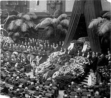 State memorial ceremony with Rathenau's laid out coffin in the Reichstag, 27 June 1922.