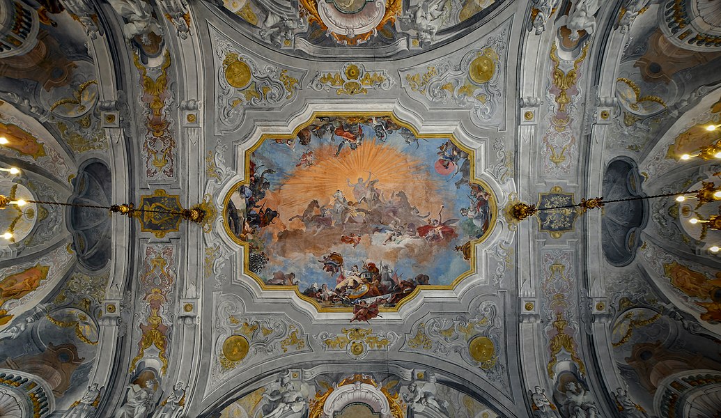 Ballroom ceiling of the Ca Rezzonico with ceiling by Giovanni Battista Crosato (1753)