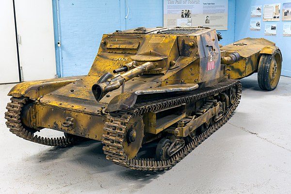 Flamethrower variant of L3/33 (CV-33) at The Tank Museum, Bovington